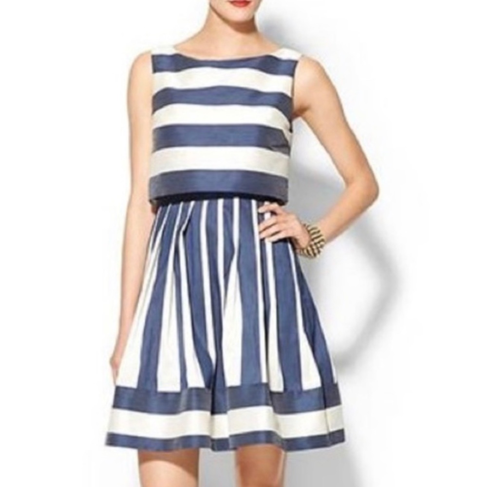 DRESS  PIM +LARKIN BLUE STRIPED PARTY